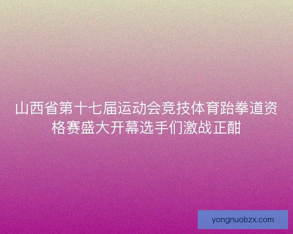 山西省第十七届运动会竞技体育跆拳道资格赛盛大开幕选手们激战正酣